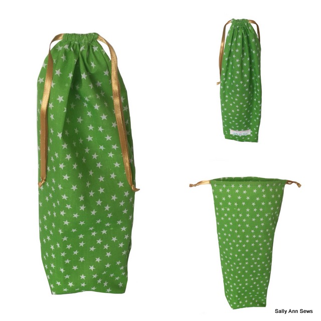 Bottle bag green stars