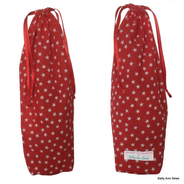 Bottle bag red stars