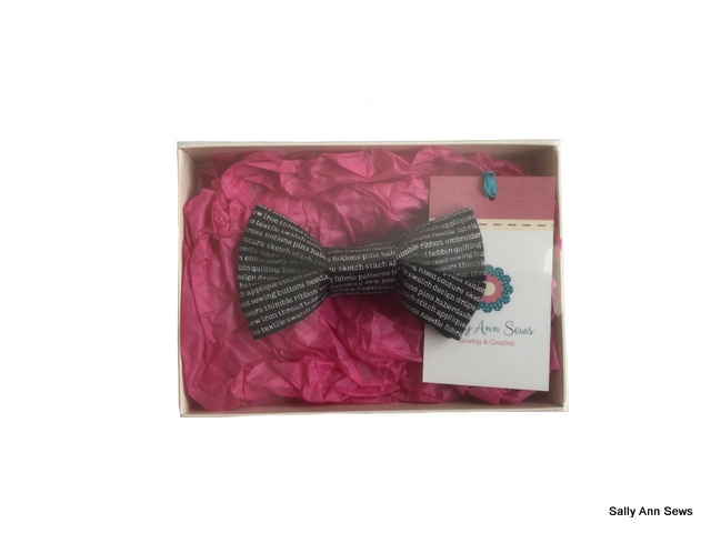 Bow Tie Black Sewing Words Boxed 