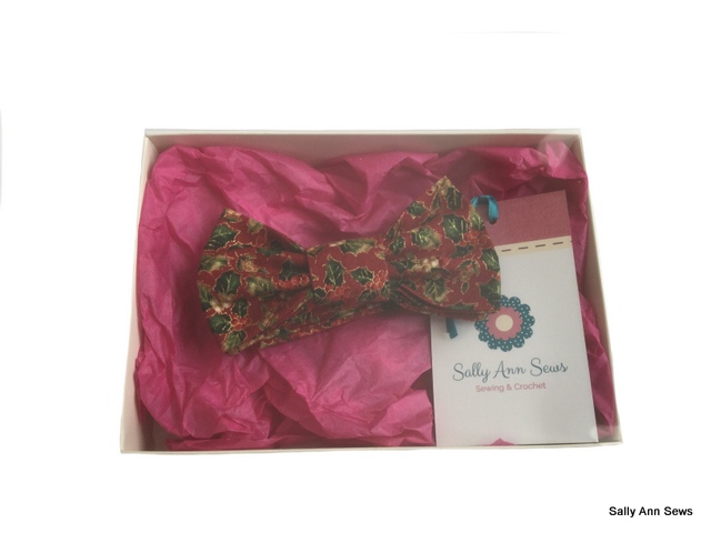 Bow Tie holly on Red Boxed