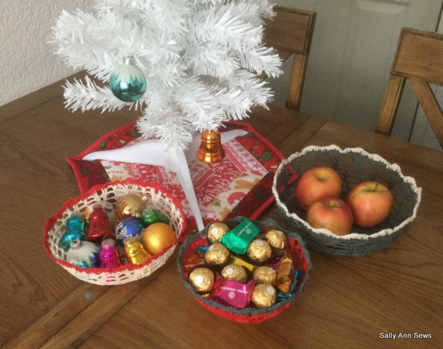 Christmas Crochet Bowls And Tree