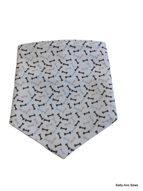 dog bandana blue bones front