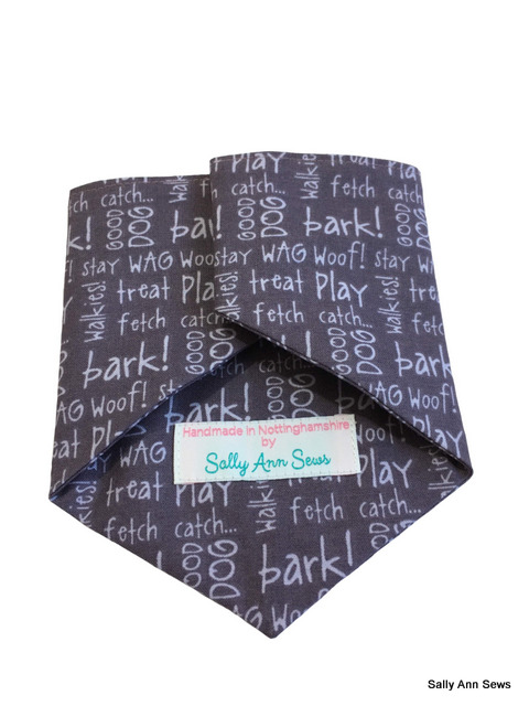 dog bandana words back